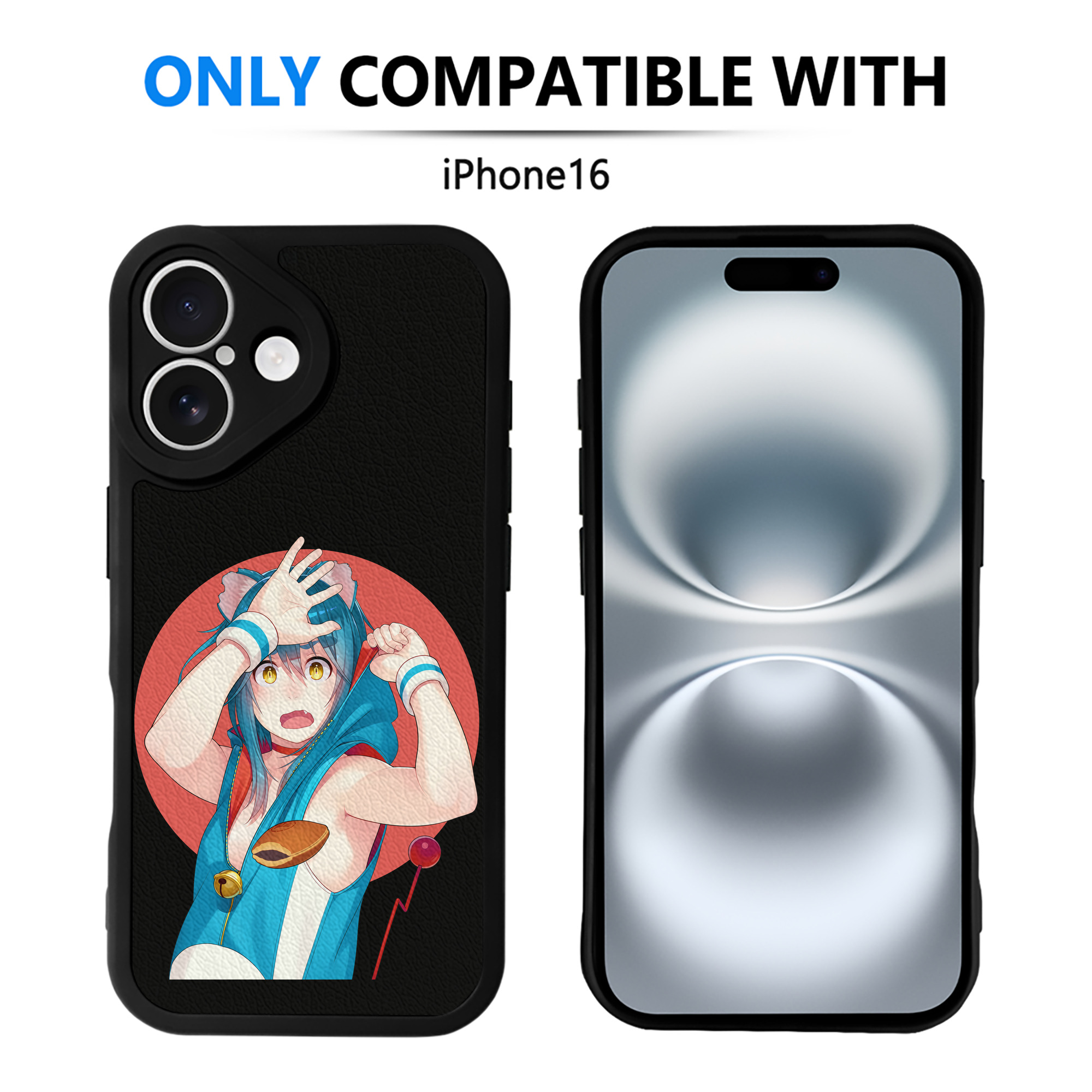 （画像用） ドラえもん Doraemon 【iPhone 16シリーズ対応】シリコンスマホケース（レザー調） 材質：シリコン